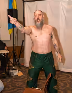 Necro Butcher making his entrance at an independent show in London, ON (2014)