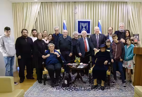 President of Israel, Reuven Rivlin, and his wife at a reception on the occasion of the publication of the book "Anne Frank - The Graphic Diary". Sunday, 24 Teve