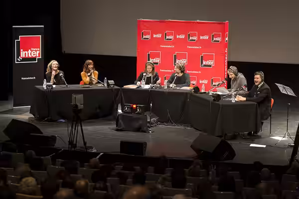 Emission Si tu écoutes, j'annule tout de France Inter enregistrée en direct de l'espace Franquin, Festival International de la Bande Dessinée d'Angoulême 2017.