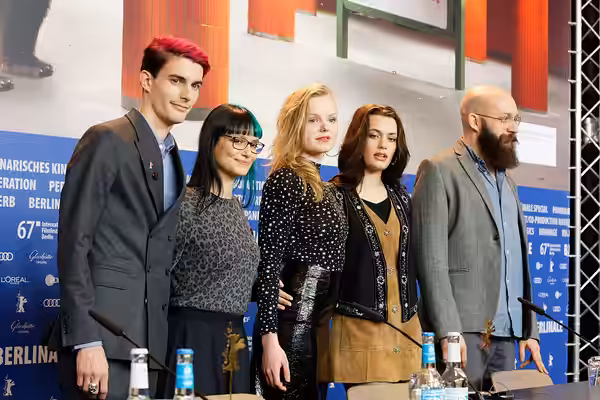 Cast &amp; Crew bei der Pressekonferenz zu Tiger Girl bei der Berlinale 2017