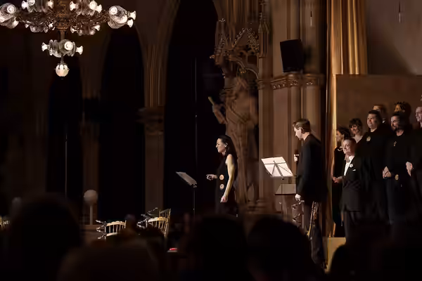 Monika Willi and Martin Gschlacht opening the Austrian Film Awards 2015 at Rathaus, Vienna,Austria.