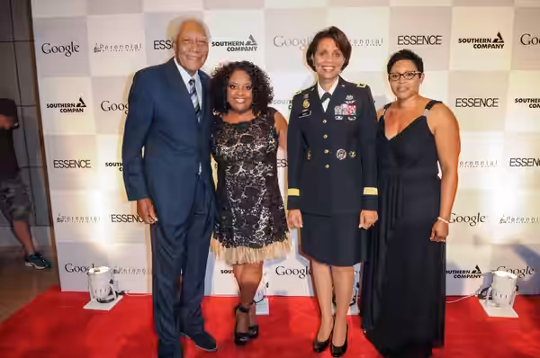 Sept. 2013 Maj. Gen. Nadja West was honored with the Armed Forces Medical Advocate Award from Essence Magazine and Southern Company in Washington, DC. Here, Wes