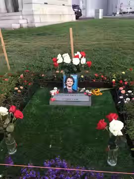 Anton Yelchin's grave at The Hollywood Forever Cemetery (2017)