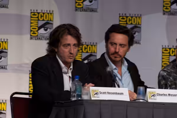 "V" Panel. Producer Scott Rosenbaum and actor Charles Mesure at San Diego 2010 Comic-Con International.