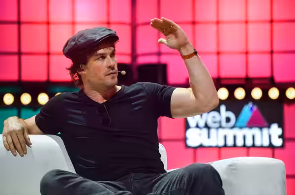 5 November 2019; Ian Somerhalder, Actor, on Centre Stage during the opening day of Web Summit 2019 at the Altice Arena in Lisbon, Portugal. Photo by David Fitzg