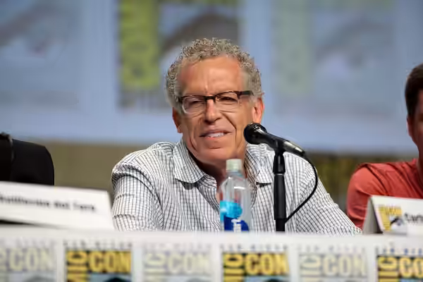 Carlton Cuse speaking at the 2014 San Diego Comic Con International, for "The Strain", at the San Diego Convention Center in San Diego, California.