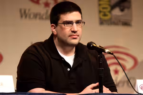 Adam Horowitz speaking at the 2012 WonderCon in Anaheim, California. Please attribute to Gage Skidmore if used elsewhere