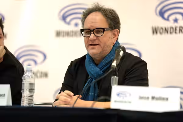 Javier Grillo-Marxuach speaking at the 2017 WonderCon at the Anaheim Convention Center in Anaheim, California. Please attribute to Gage Skidmore if used elsewhe