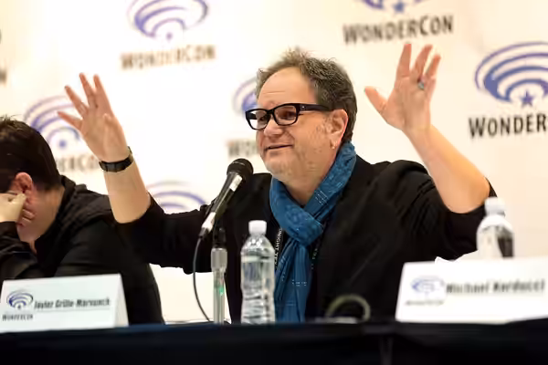 Javier Grillo-Marxuach speaking at the 2017 WonderCon at the Anaheim Convention Center in Anaheim, California. Please attribute to Gage Skidmore if used elsewhe