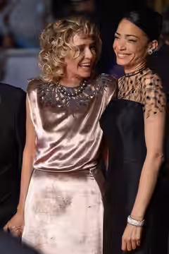 Valeria Golino and Elodie di Patrizi presenting the movie Fuori at the 2025 Cannes Film Festival