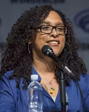 Television producer Monica Owusu-Breen at the Midnight, Texas panel at WonderCon 2017 in Anaheim, California.