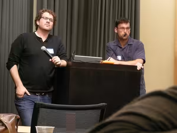 Seth Gordon (director) and Ed Cunningham (producer) during a private screening of "H*Commerce: The Business of Hacking You". (2009)