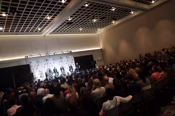 James Carville, Van Jones, S. E. Cupp, Michael Murphy and Larry Wilmore speaking at the 2016 Politicon at the Pasadena Convention Center in Pasadena, California