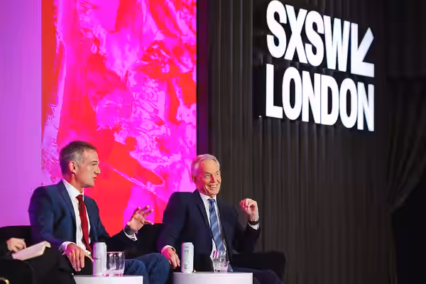 02/06/2025. London, United Kingdom. Secretary of State Peter Kyle in conversation with Tony Blair and Melissa Heikkila at SXSW London. Picture by Alecsandra Dra
