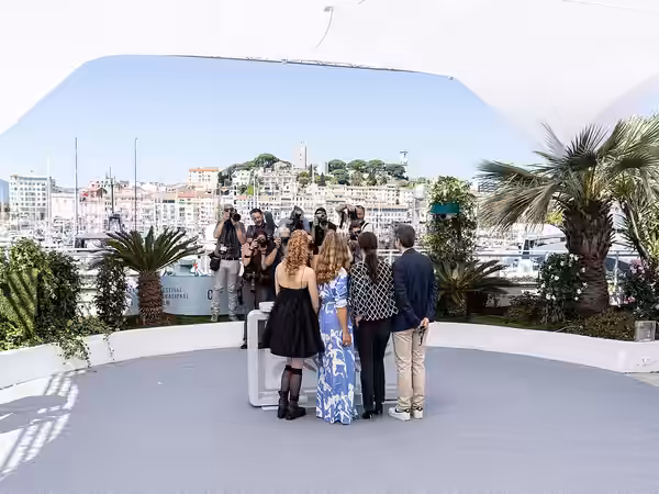 Cast and director of the movie Dalloway at the 2025 Cannes Film Festival