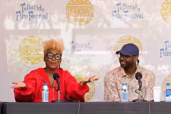 Aunjanue Ellis-Taylor and RaMell Ross at the 2024 Telluride Film Festival during the Sunday Noon Seminar panel discussion.