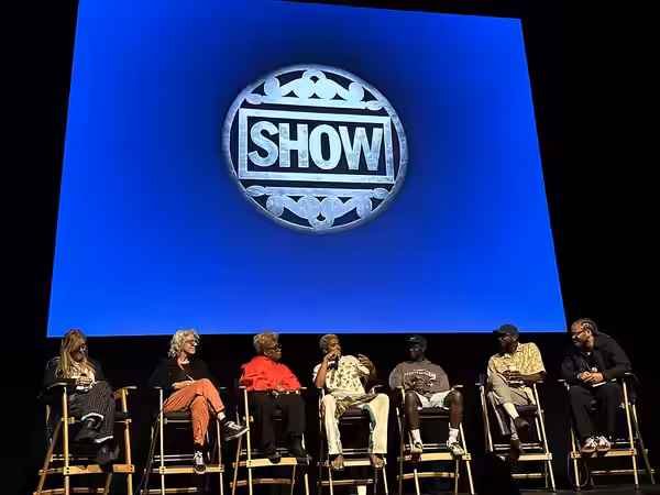 Left to right: Dede Gardner, Joslyn Barnes. Aunjanue Ellis-Taylor, Brandon Wilson. Ethan Herisse, RaMell Ross, Franklin Leonard. (2024)