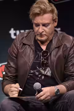Rhys Darby at the Our Flag Means Death Panel at New York Comic Con 2023