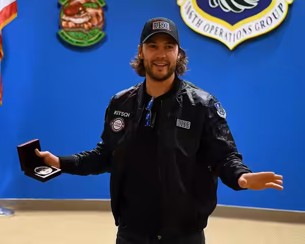Taylor Kitsch speaks after being presented with the Bob Hope Award for Excellence in Entertainment from the Congressional Medal of Honor Society at Francis S. G (2025)