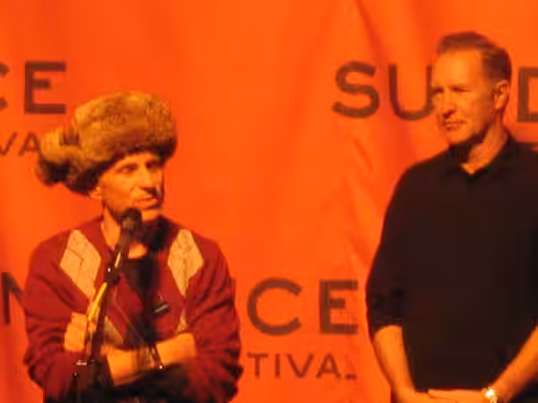 Bobcat Goldthwait and Geoff Pierson at the 2006 Sundance Film Festival.