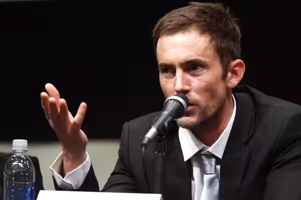 Desmond Harrington speaking at the 2013 San Diego Comic Con International, for "Dexter", at the San Diego Convention Center in San Diego, California. Please att