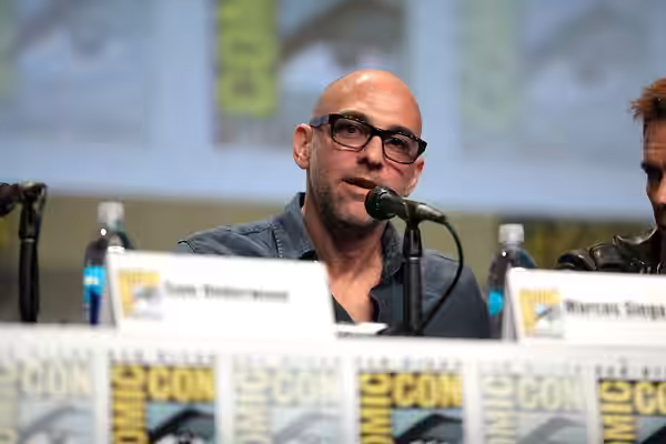Marcos Siega speaking at the 2014 San Diego Comic Con International, for "The Following", at the San Diego Convention Center in San Diego, California. Please at