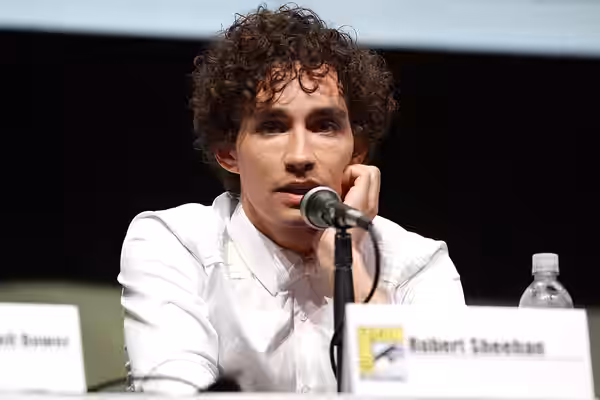 Robert Sheehan speaking at the 2013 San Diego Comic Con International, for "The Mortal Instruments: City of Bones", at the San Diego Convention Center in San Di