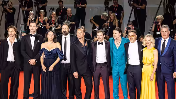 Cast and crew of the movie The Order at the 81st Venice International Film Festival (2024)