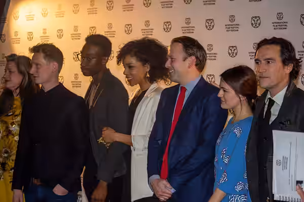 Cast and crew of "War Book", opening film of the 44th International Film Festival Rotterdam