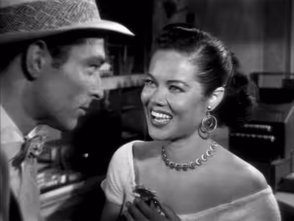 Lee Van Cleef &amp; Dona Drake in Kansas City Confidential - cropped screenshot (1952)
