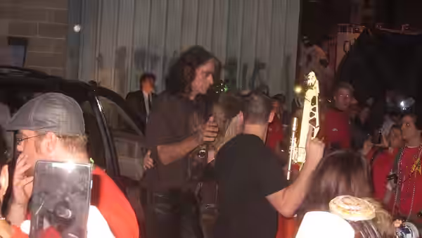 2013 "Krewe of Chewbacchus" Carnival parade, New Orleans. Lined up on Architect Street before start of parade. King Peter Mayhew has arrived