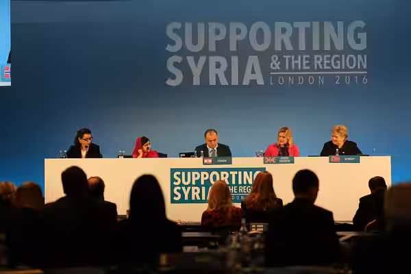 (L-R): Amel Karboul - Secretary General of Maghreb Economic Forum, Malala Yousafzai - education campaigner, Elias Bou Saab - Lebanon's education minister, Justi (2016)