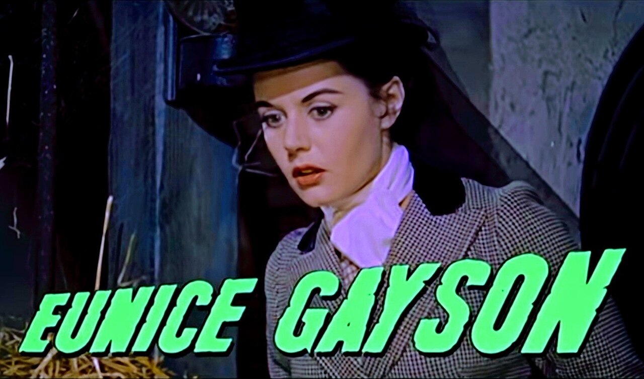 A screenshot of Eunice Gayson as Margaret from the Hammer Film The Revenge of Frankenstein (1957) (1958)