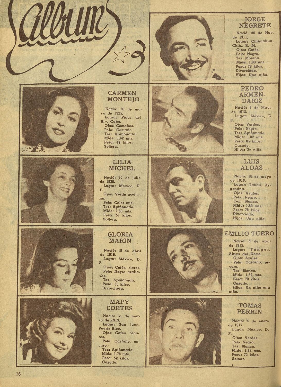 Novelas de la Pantalla artistas, 1945.