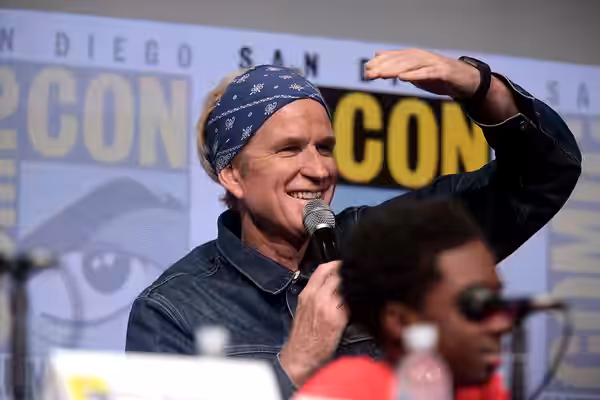 Matthew Modine speaking at the 2017 San Diego Comic Con International, for "Stranger Things", at the San Diego Convention Center in San Diego, California. Pleas
