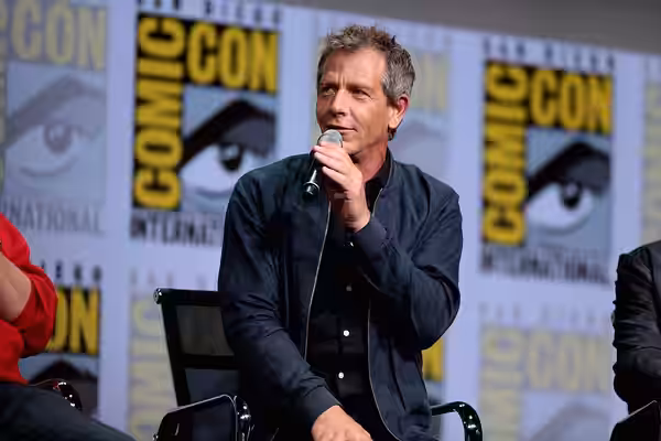 Ben Mendelsohn speaking at the 2017 San Diego Comic Con International, for "Ready Player One", at the San Diego Convention Center in San Diego, California. Plea