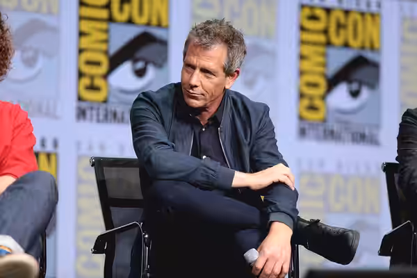 Ben Mendelsohn speaking at the 2017 San Diego Comic Con International, for "Ready Player One", at the San Diego Convention Center in San Diego, California. Plea