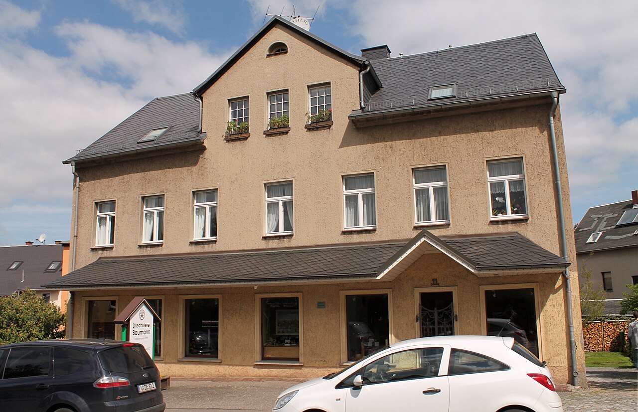 Geburtshaus des Schauspielers Gert Fröbe in Oberplanitz. Zwickau, Sachsen, Deutschland. (2013)