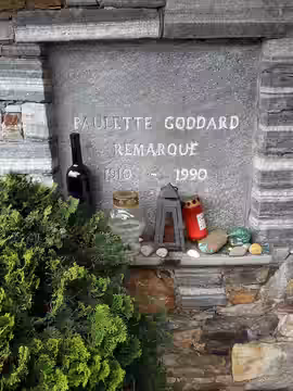 Grave of Paulette Goddard Remarque in the cemetery of Ronco sopra Ascona, Switzerland (2021)