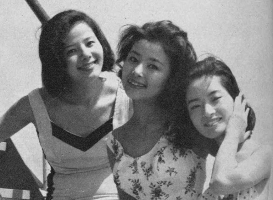 左から、浜美枝、星由里子、田村奈巳(当時の芸名は田村まゆみ)。 (1960)