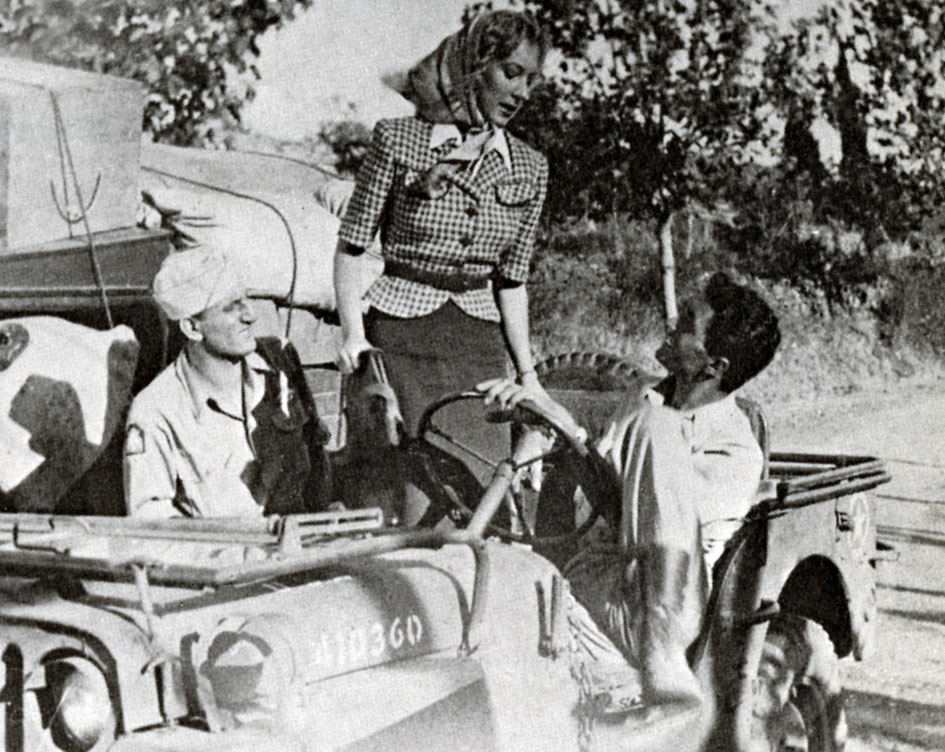 Un americano in vacanza - foto scena (Adolfo Celi, Valentina Cortese e Leo Dale) (1945)