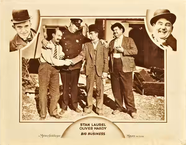Big Business lobby card. (1929)
