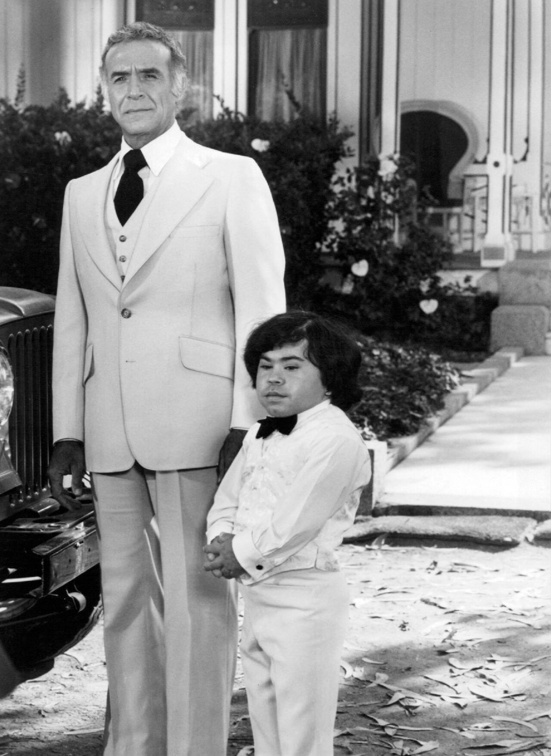 Photo of Ricardo Montalban and Herve Villechaize from the television program Fantasy Island. (1977)