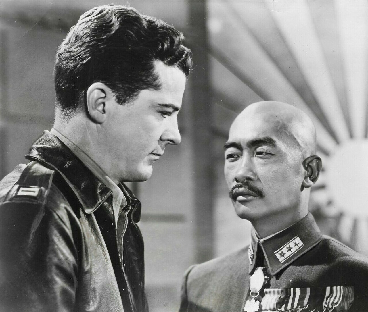 Photo of Dana Andrews and Richard Loo in the 1944 film The Purple Heart.