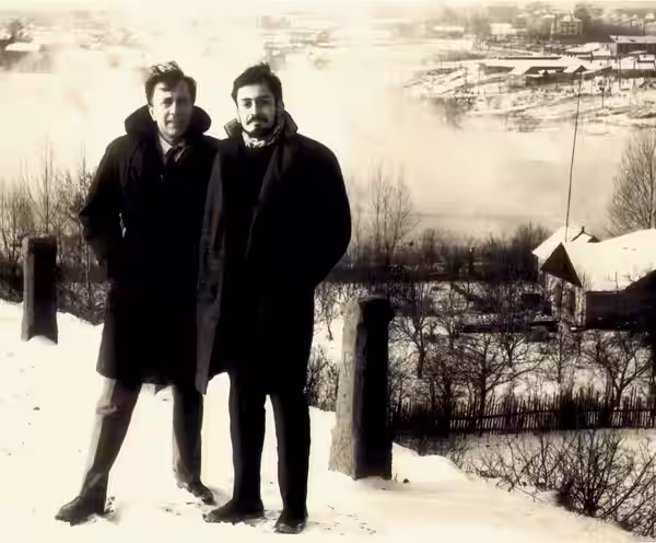 Balraj Sahni and son Prikshat Sahni-Moscow-c1965. PC Joshi Archive JNU New Delhi