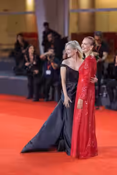 Carole Bouquet and Mélanie Laurent, actresses, at 83rd Venice International Film Festival in Venice, Italy for the film Un bon avocat (The Good Lawyer). (2026)