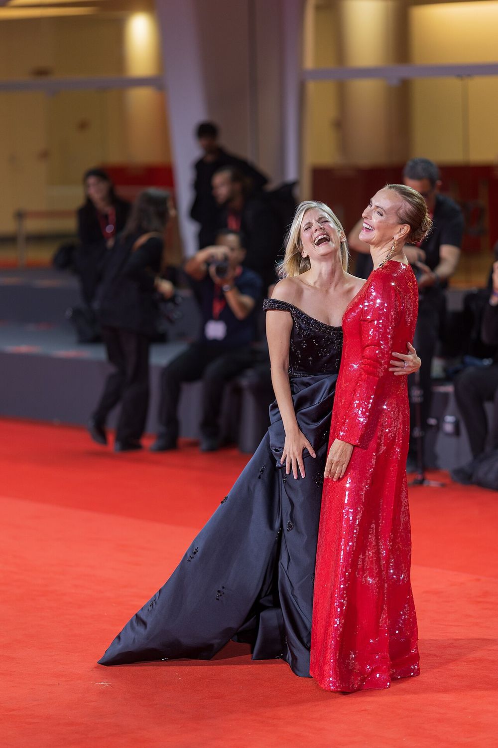 Carole Bouquet and Mélanie Laurent, actresses, at 83rd Venice International Film Festival in Venice, Italy for the film Un bon avocat (The Good Lawyer). (2026)