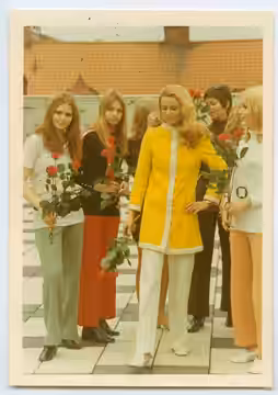 Fröken Sverige 1970 på Domus. Britt-Inger Johansson, senare Kristina Wayborn, "bondbrud". (2016)