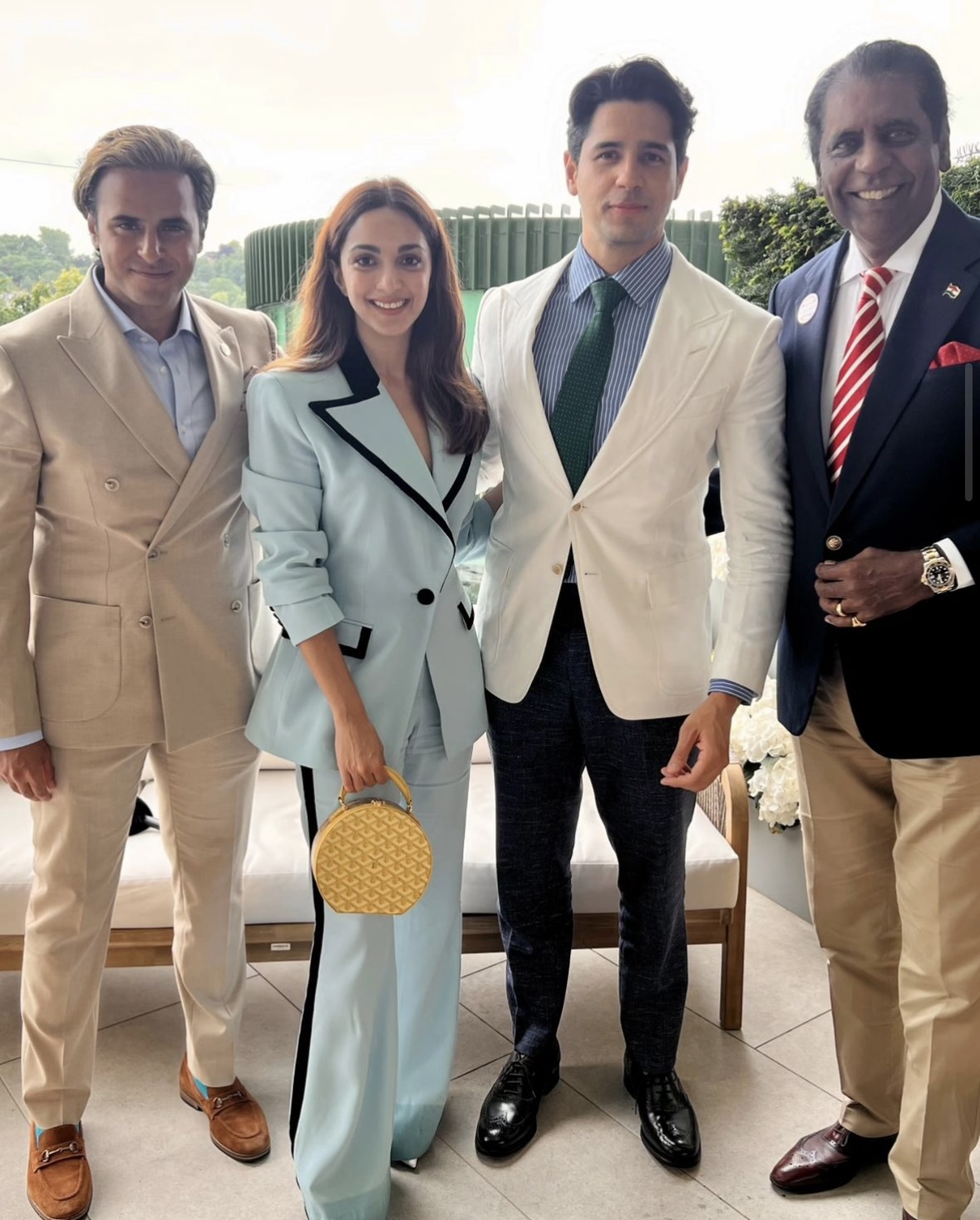 Sid Kohli alongside Sidharth Malhotra, Kiara Advani and co-presenter Vijay Amritraj at Wimbledon 2024