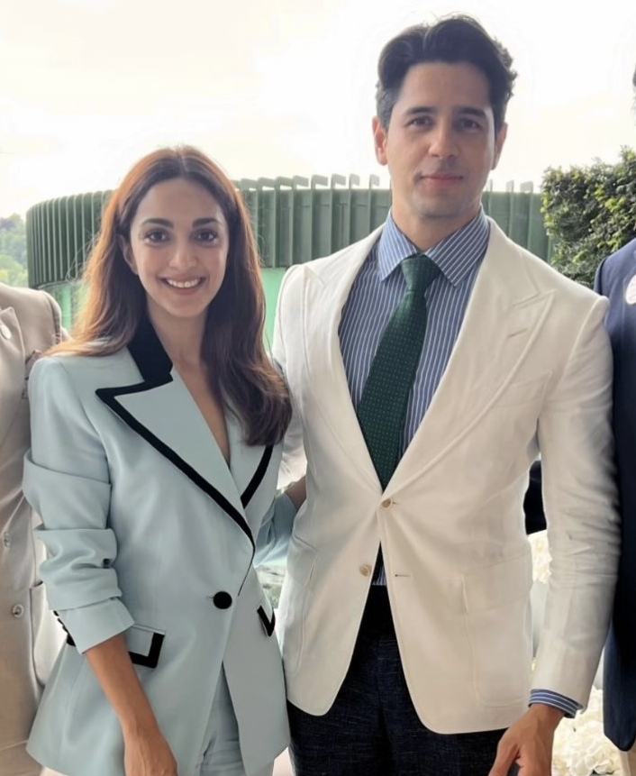 Sid Kohli alongside Sidharth Malhotra, Kiara Advani and co-presenter Vijay Amritraj at Wimbledon 2024